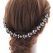Topqueen Pearl Bride Hair Tiara | Rhinestone Bridal Jewelry Headband | Wedding Hair Accessories for Women & Girls (Silver-Organza White) - Buy Online on GoSupps.com