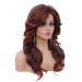 Rugelyss Vintage Dark Brown Rednish Maroon Wig - Women's Synthetic Full Wig for 70s Cosplay Costume - Buy Online on GoSupps.com