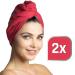 Fit Flip Hair Turban Set - Absorbent Microfiber Quick-Drying Hair Towels (2 Pieces Coral) - Buy Online on GoSupps.com
