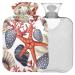 Naanle Korallen-Seestern-Mussel heat bottle with reference transparent hot water bottle 1 l hot water bottle for bed handfoot warmer pain relief heat and cold therapy