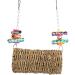 Durable Bird Grass Woven Swing with Hooks - Fun Chew Toys for Parrots Budgies Lovebirds & Finches - Ideal Bird Cage Accessory - Buy Online on GoSupps.com
