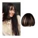Bangs Clip in Bangs Fake Invisible Synthetic Bangs Front Fringes One Piece Straight Clip in Hair pieces Hair Extensions 3D-neat Flat Air Bangs Fake Hair Accessories for Women Curved Bangs for Daily 2 pcs K20 4#