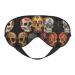 SSIMOO Sugar Skulls Print Ultra-Soft Light-Blocking Eye Mask for Optimal Comfort and Restful Sleep Black