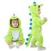 Doladola Baby Boys Girls Cartoon Animal Hooded Onesies Infant Pajamas Romper 12-18 Months Emerald Green Dinosaur