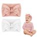 2 PCS Baby Headbands for Newborn Baby Girl Toddler Accessories with Adorable Bows Super Soft Hair bands Baby Essentials Perfect for Birthday Parties & Daily Wear(Pink and White)