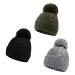 XIAOHAWANG Causal Winter Baby Boys Knit Hat Twist Infant Toddler Hats Kids Girls Pompom Cap 0-3 Years 6-12 Months 3PCS-A