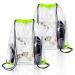 WDFCN 2 pieces Transparent Cordelabinet bags Transparent Turn bag Backpack Transparent Sports Backpack With Cordel Train For School Backpack Gym Travel Beach Swimming Green