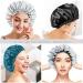 2PCS Extra Large Double Layer Satin Sleep Bonnet Cap - Dark Blue Green/Black - Buy Online on GoSupps.com