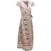 Women's Flower Print Maxi Dress - Casual Summer Vintage Sundress | V-Neck, Short Sleeve, Plus Size - White (X-Large) - Buy Online on GoSupps.com