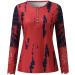 Women's Long Sleeve Lace Henley Tunic Blouse Slim Fit Red Ribbed Top - Buy Online on GoSupps.com