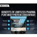 Limitless Pharma Pure Whey Protein | High Protein Whey Concentrate Protein Powder | 23g Protein 6g BCAAs Gluten Free Low Sugar Low Carb Low Lactose | 65 Servings 5LB (Smooth Vanilla) Vanilla 5LB - Buy Online on GoSupps.com