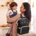 Vicloon Baby Diaper Backpack | Multifunctional Large Capacity Diaper Bag for Parents | White Travel Bag with Baby Bottle Holder - Buy Online on GoSupps.com