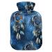 Hot water bottle with soft velvet cover dream catcher hot water bottle for pain relief hot and cold compress body bed warmer 1 l