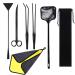 Cayway 7 PCS Aquatic Plant Aquarium Tools Aquarium Tweezers Stainless Steel Long Aquascaping Tools Bonsai Tools Scissors Spatula Tool Algae Scraper Aquatic Plant Tool