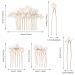 5-Piece Pearl Hair Accessories Set | Bridal Hair Combs & Gold Pearl Hairpins for Wedding - Elegant Bride Headdress - Buy Online on GoSupps.com
