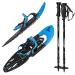 ALPIDEX snowshoes 29 INCH shoe size 38-46 up to 140 kg climbing aid carrying bag optional poles Blue with poles