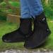 Whose Lemon Rain Waterproof Shoes Cover for Women Men Reusable Boot Covers with Upgrade Zipper Slip-Resistant PVC Rubber Sole Galoshes Black M(Women 5-6, Men 3-4)