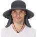 UPF 50+ Dark Gray Sun Hat with Neck Flap for Men and Women - Waterproof, Breathable Wide Brim Cap - Buy Online on GoSupps.com