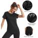 Wayleb Women's Sportshirt - Lightweight Breathable Running & Training T-Shirt | Short Sleeve Round Neck Fitness & Yoga Tops (S-XXL Black) - Buy Online on GoSupps.com