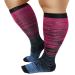 DHSO Plus Size Compression Socks for Women & Men  20-30 mmhg Wide Calf Knee High Stockings for Circulation Support Recovery Purple 4X-Large