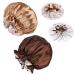 Satin Bonnet Silk Bonnet Double Layer 2 Pack Satin Bonnets for Women Large Soft Elastic Band Night Sleeping Head Cover for Girls (Khaki + Brown)