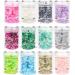 12 colors glitter set fluorescent glitter face colographic sequins holographic glitter sequin set for festival decoration handicrafts nail art 12 x 8g (96g)