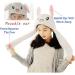 Cute Plush Rabbit Jumping Hats for Girls & Women - Fuzzy Winter Caps - Stitch Blue - Kids 30x50cm - Buy Online on GoSupps.com