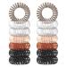 12 Pcs Spiral Hair Ties MultiColor Hair Bands No Crease Phone Cord Hair Ties No Damage Waterproof Plastic Spiral Ponytail Holder Hair Bands for Women Girls Hair Bobbles Accessories (12 Count)