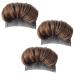 Invisible fluffy hair pads 3 pieces of hair thickening fluffy wigy pad hair base bump styling insert tool volume fluffy princess styling tools (light brown)