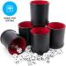 Brybelly Dice Set with Leather Cup - Perfect for Casino and Family Dice Games - 5 Red Cups and 25 White Dice Sets - Buy Online on GoSupps.com
