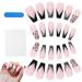 2 Long Press On Nails - Wearable False Nails | 24 Finger Nails Press On for Women Middle Length with Nail Glue and Nail File Halloween Manicure 2 Pcs Jp0474-08