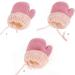 IPENNY Toddler Magic Stretch Mittens - Thick Plush Lined Winter Gloves for 0-3 Years - Style B Orange - 12x7cm - Buy Online on GoSupps.com