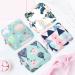 Sanitary Napkin Storage Bag, Color You Portable Period Bag for Women Teen Girls Menstrual Cup Pouch Nursing Pad Holder (Geometric Figures+Clouds+Leaves+Hot Air Balloon)