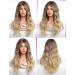 Wokestar Long Ombre Blonde Synthetic Hair Wig with Curtain Fringe for Women - Buy Online on GoSupps.com