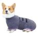 Bibykivn dog bemper made of microfiber Dog Cuddle bathrobe with Velcro fastener super absorbent and quick drying bathrobe with adjustable straps for pets Dogs and cats (S gray) S gray