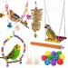 Anteer 12 Packs Bird Parrot Swing Chewing Toys - Hanging Bell Birds Cage Toys Suitable for Small Parakeets, Cockatiel, Conures,Finches,Budgie,Macaws, Parrots, Love Birds