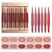 Lip and Resistic Set | Lip Contour Lipliner | Embre Effect Vellouty Lipliner Lipsticks 6 Pieces Matte Pencil Sets Double Head Stain Makeup Gloss for Girlfriend Girls Sister M