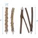 Mogoko 4 Pcs Bird Perches - Natural Wood Parrot Stand for Conure, Budgie, Parakeet - Cage Accessories and Toys - Platform Style 2 - Buy Online on GoSupps.com