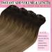 Youngsee Clip-In Real Hair Extensions - 35cm Balayage Dark Brown with Blonde Highlights - 120g #4/10/16 - Premium Quality Hair Recovery - Buy Online on GoSupps.com