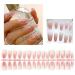FEIlei 30Pcs Long Press on Nails Coffin French Fake Nails Tip Gradient Acrylic Nails Glossy False Nails for Women Girls - Buy Online on GoSupps.com