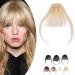 Clip in Bangs 100% Remy Real Hair Air Pony Hair Part Extension Fringe One Piece Extension Temple natural smooth light blonde#613-1 Air Pony-3g
