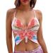 Yivilhor Women's Glitter Sequin Butterfly Crop Top - Pink | Rave & Belly Dance Sparkly Tank - Buy Online on GoSupps.com