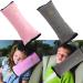 Bujingyun 2pc-Universal Car Safety Belt Protect Shoulder Pad Adjust Vehicle Seat Belt Cushion For Kids and Adults (M) gray+pink