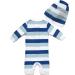 Baby Boys Sunsuit UPF 50+ Sun Protection One Piece Swimwear Set with Sun Hat (Blue Stripe 18-24 Months) - Buy Online on GoSupps.com