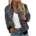 oelaio Women's Fashion Long Sleeve Halloween Zipper Print Outing Causal Coat Cardigan Black Medium