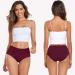 Coskefy Women's Cotton Super High Waist Underpants - 3 Pack Black/Gray/Red | Comfortable & Stylish Underwear - Buy Online on GoSupps.com