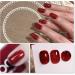 Gel Nail Polish Glitter Red Nail Polish Highly Pigmented Christmas Gel Nail Varnish Soak-Off UV/LED Long Lasting French Manicure for Girls Shimmer Nail Art Salon DIY Home - Buy Online on GoSupps.com