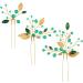 Lusofie 3Pcs Emerald Green Rhinestone Bridal Hair Pins | Gold Flower Leaves Wedding Hair Piece for Women Girls - Buy Online on GoSupps.com