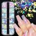 JMEOWIO Holographic Mermaid Nail Art Glitter - 12 Grids Gradient Iridescent Flakes for Summer Nail Decoration - Buy Online on GoSupps.com