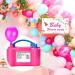 AGPTEK Electric Air Balloon Pump 110V 600W - Rose Red Dual Nozzle Inflator/Blower for Party Decoration - Buy Online on GoSupps.com